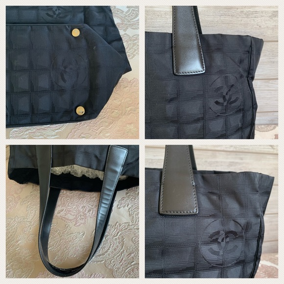 💯 Chanel tote bag new travel line black nylon - Picture 4 of 5